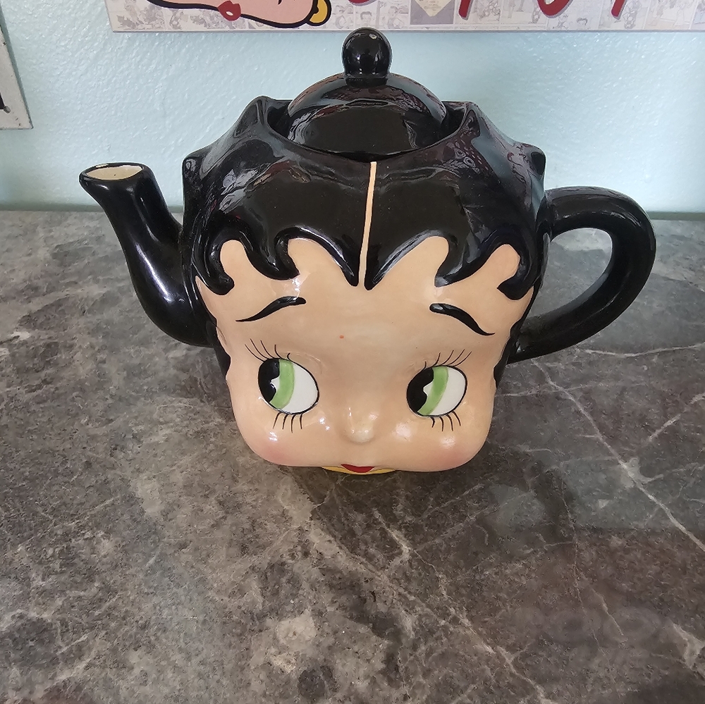 Vintage 1997 Vandor Betty Boop Ceramic Face Teapot Head Collector Item